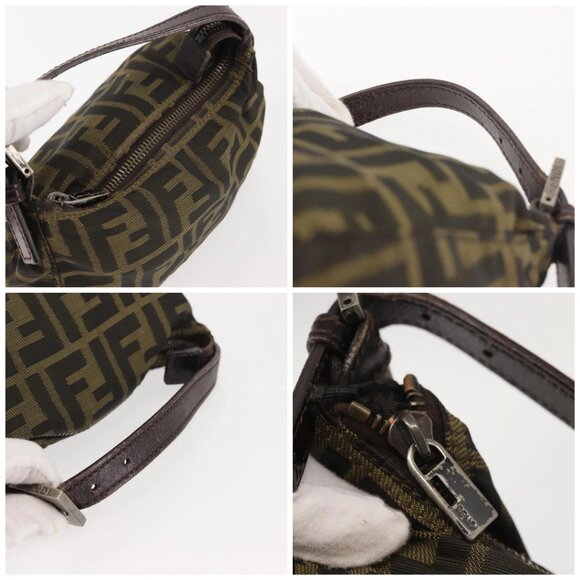FENDI Zucca Canvas Hand Bag Black Brown Auth ep10930 - Picture 16 of 16
